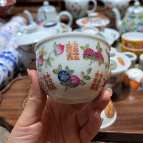 手绘茶杯盖碗陶瓷