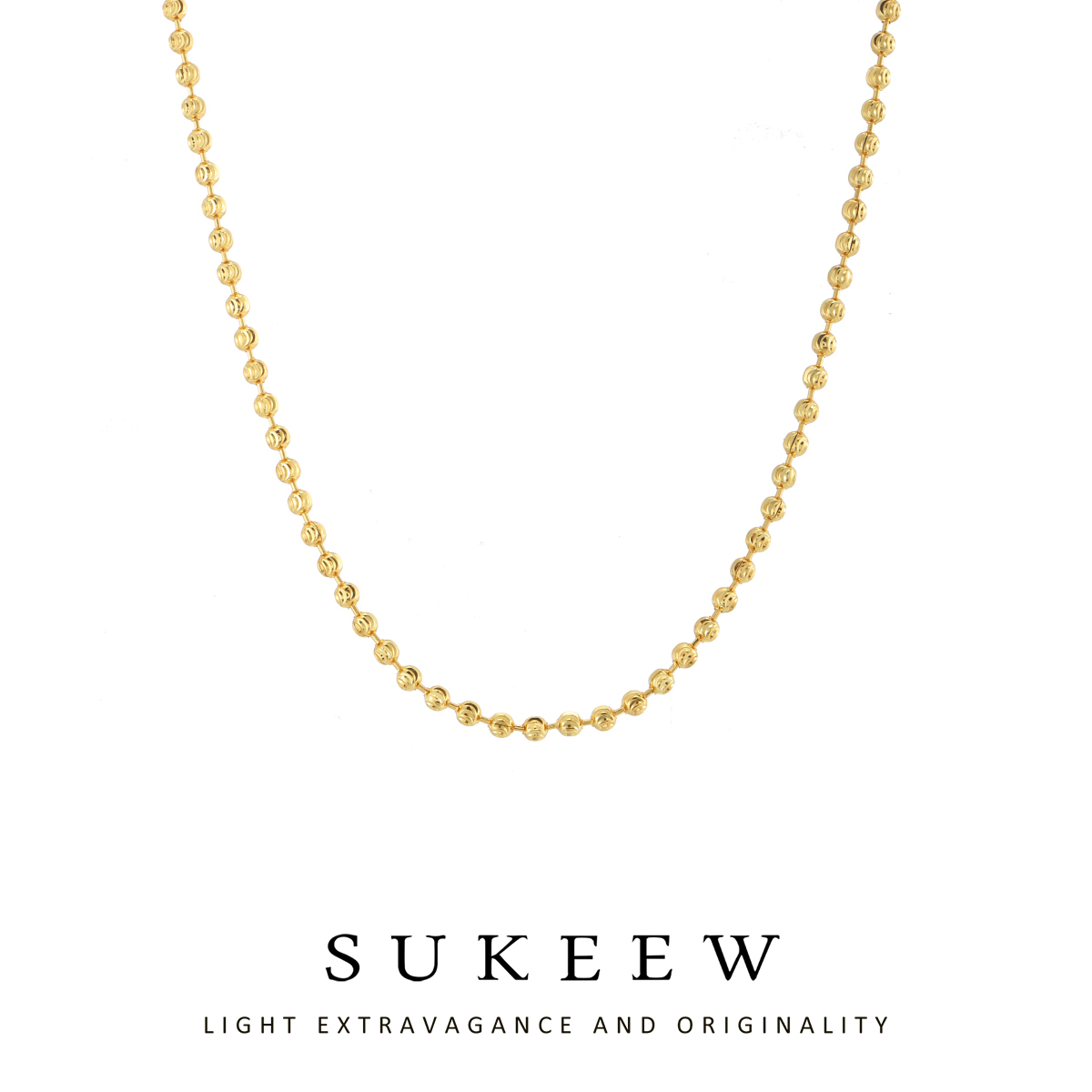 SUKEEW酥可 镀k金【闪耀星光】闪亮车花珠珠diy项链247105