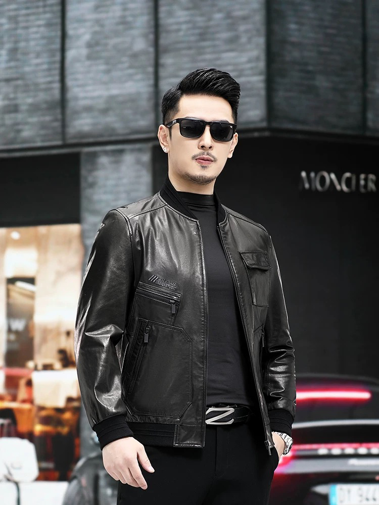 真皮皮衣男士休闲夹克外套