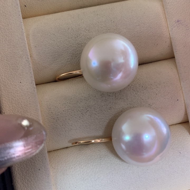 银S925镶嵌耳饰淡水珍珠