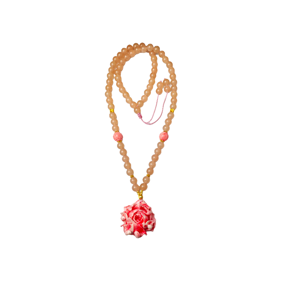 花开富贵牡丹花牙雕A28-411赠绳礼盒(多样性发)