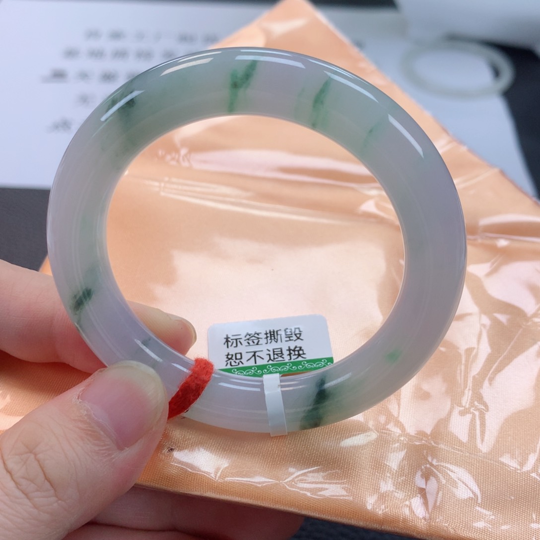 翡翠手镯未镶嵌缅甸天然翡翠手镯51圈口