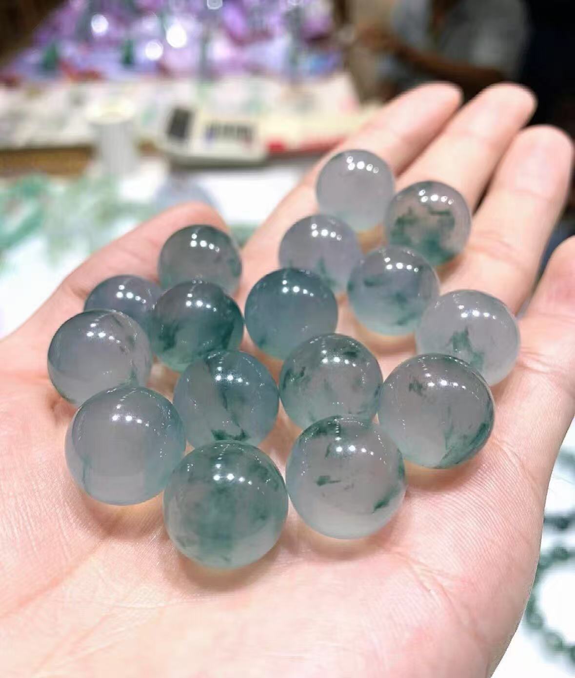 缅料飘花翡翠散珠