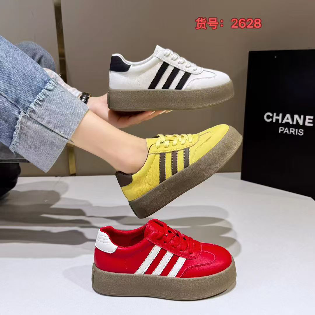新疆包邮跃哥女鞋 2025秋季新品皮面厚底德训鞋2628-2688