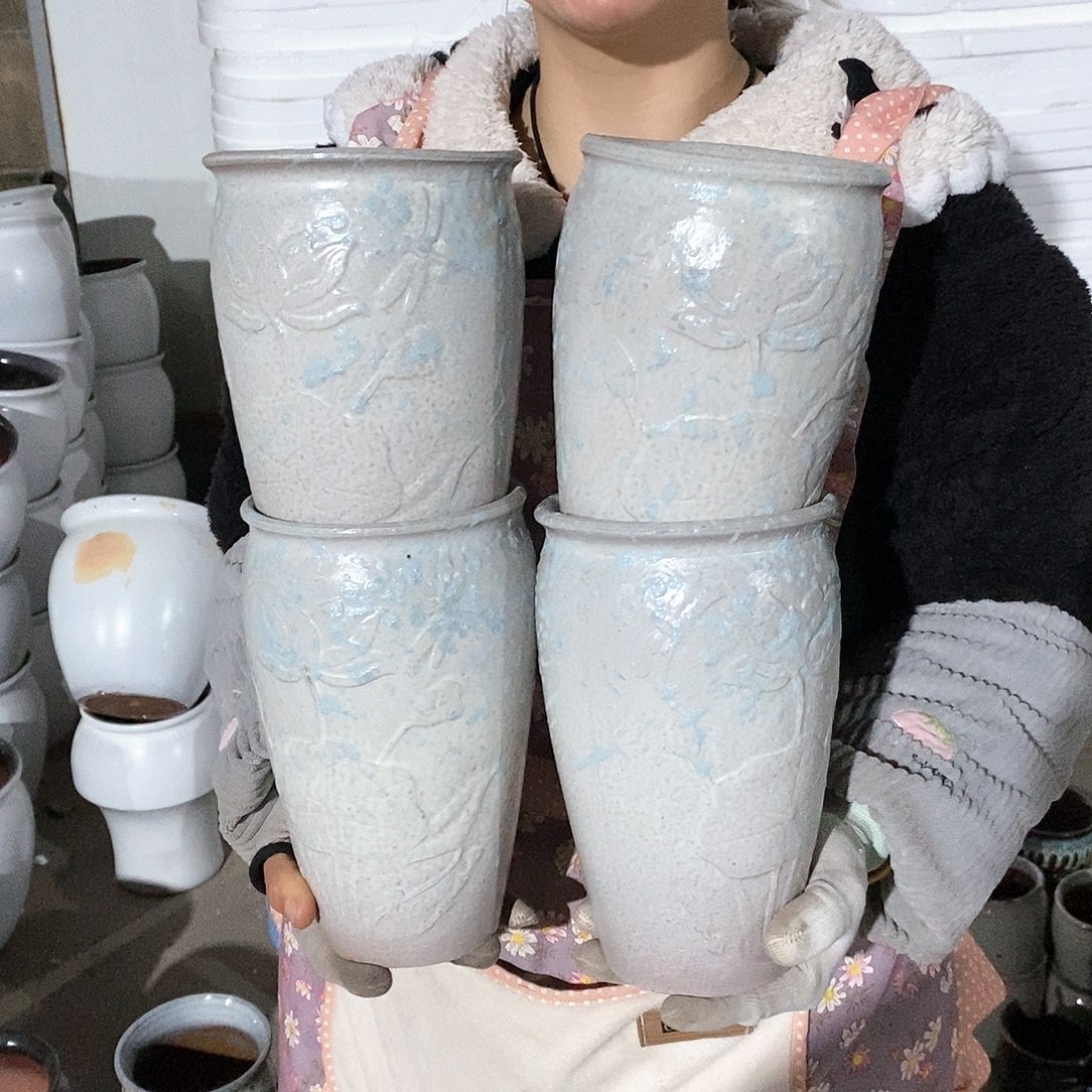 紫砂花盆瑕疵口12高20