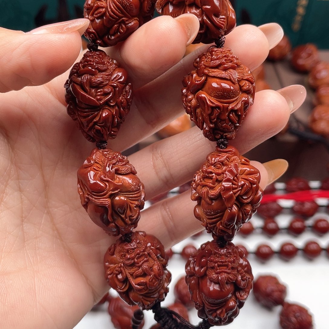 橄榄核手串假*钟馗手串