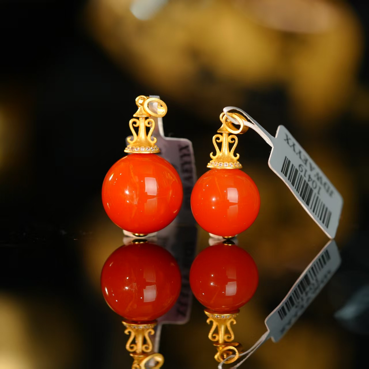 【初见珠宝】S925银南红吊坠22-3C422X4【多样性发一件】15mm