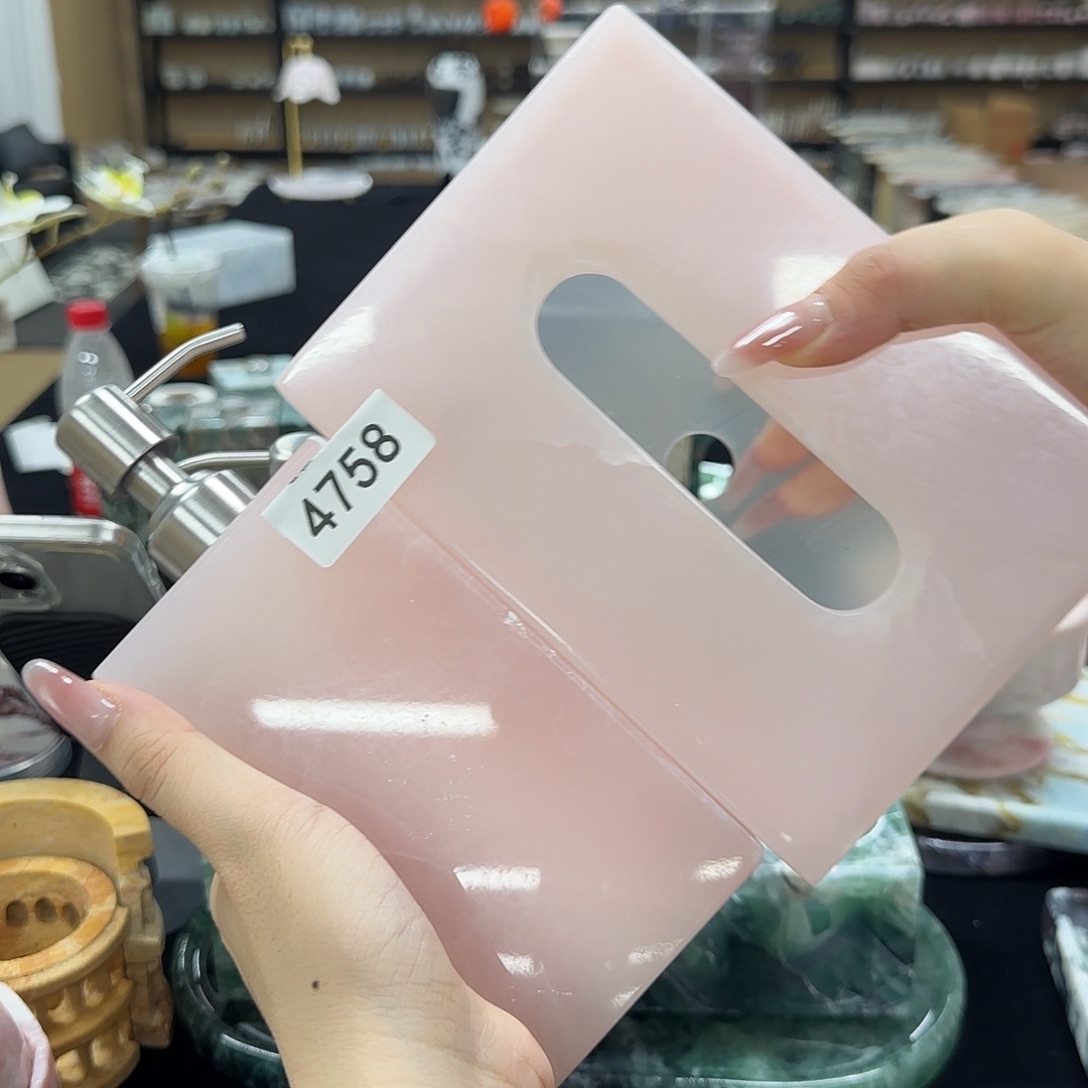 石材谦**润粉玉两件套4758