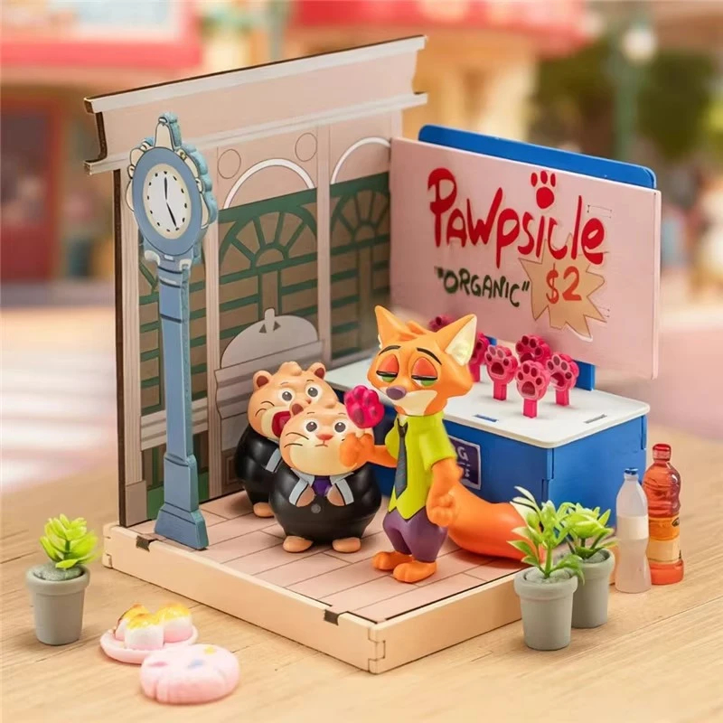 【畹町】疯狂动物城朱迪尼克DIY拼装场景盲盒办公家居摆件礼物玩具