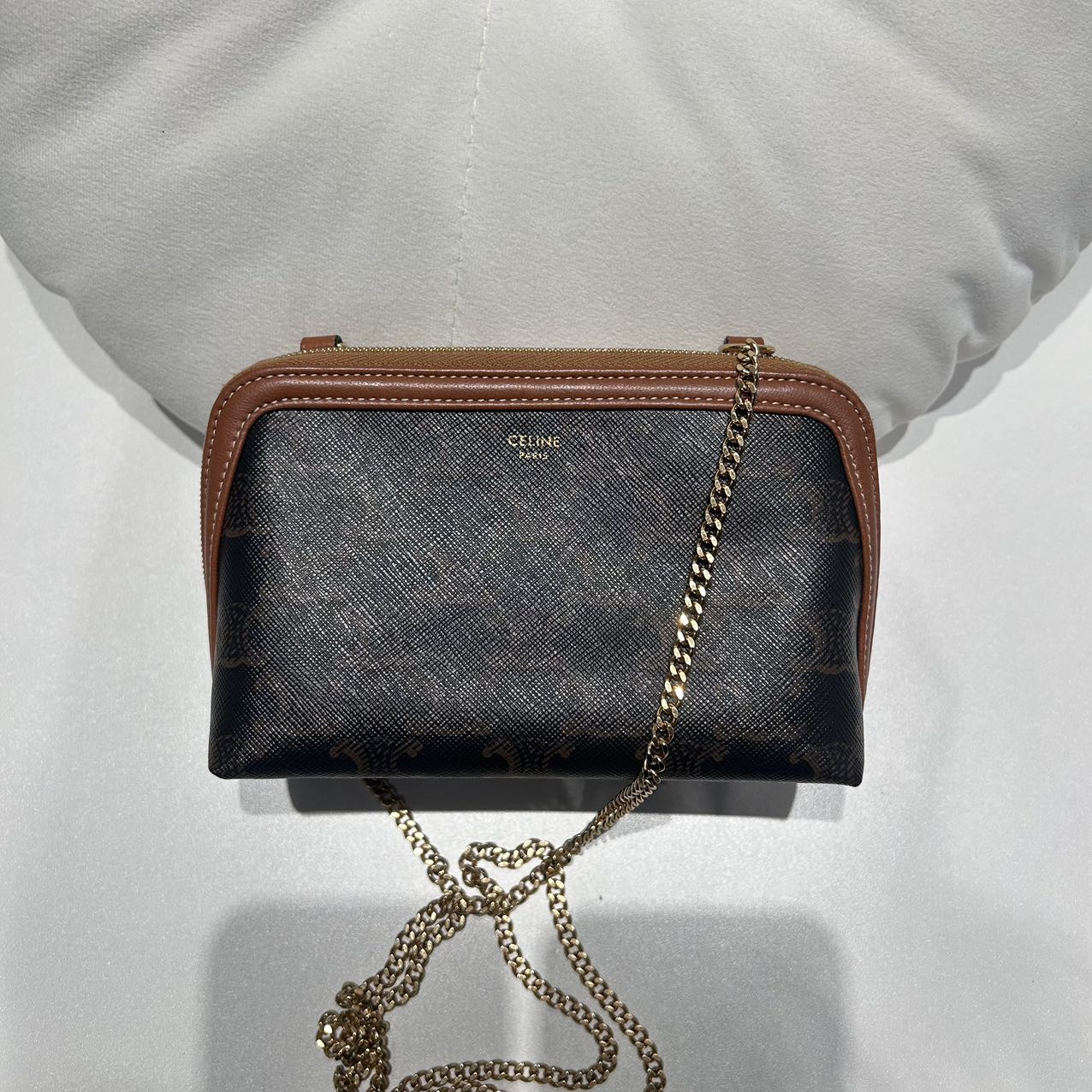95新 Celine/思琳 Celine 思琳 凯旋门老花贝壳包 裸包