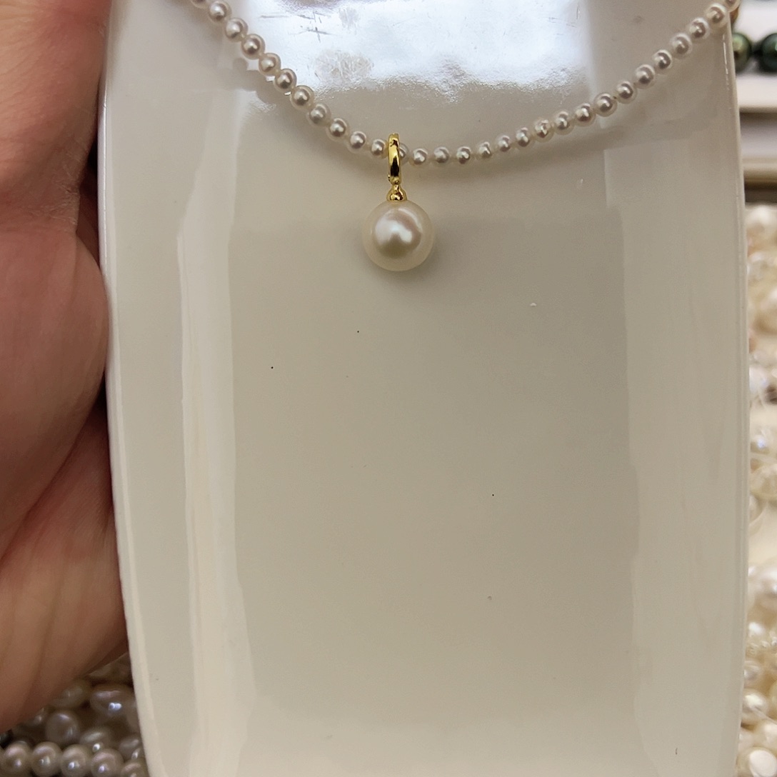 淡水珍珠吊坠(不含链)银S925镶嵌