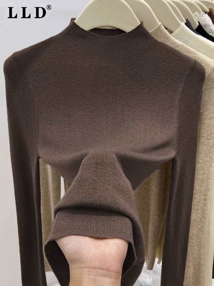 高品质百搭秋冬新款修身高弹力上衣羊毛打底衫3229
