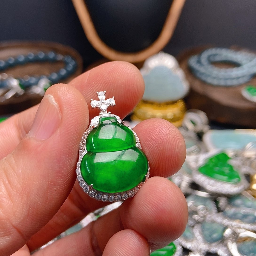 翡翠吊坠(不含链)银S925镶嵌731吊坠