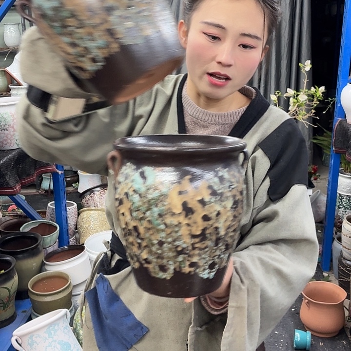 18×21 -粗陶花盆有孔-买买买