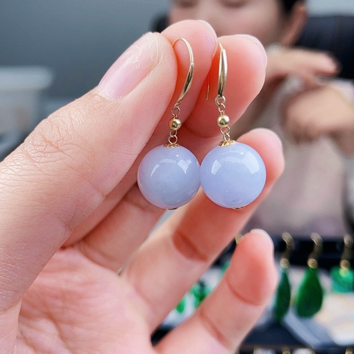 翡翠耳饰18K金镶嵌饰品