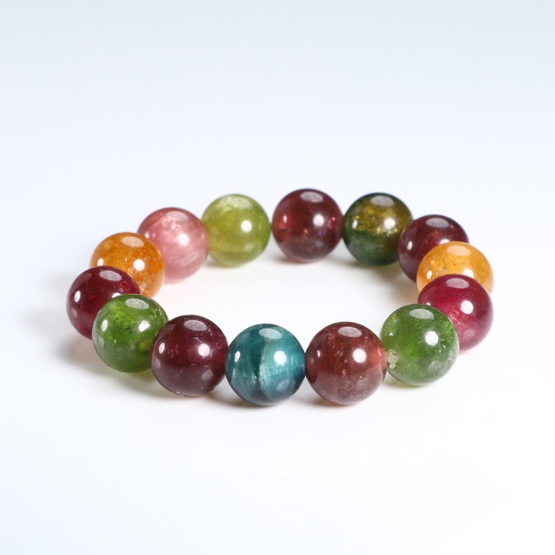 《博古文物》-碧玺-圆珠手串-Xx-250116