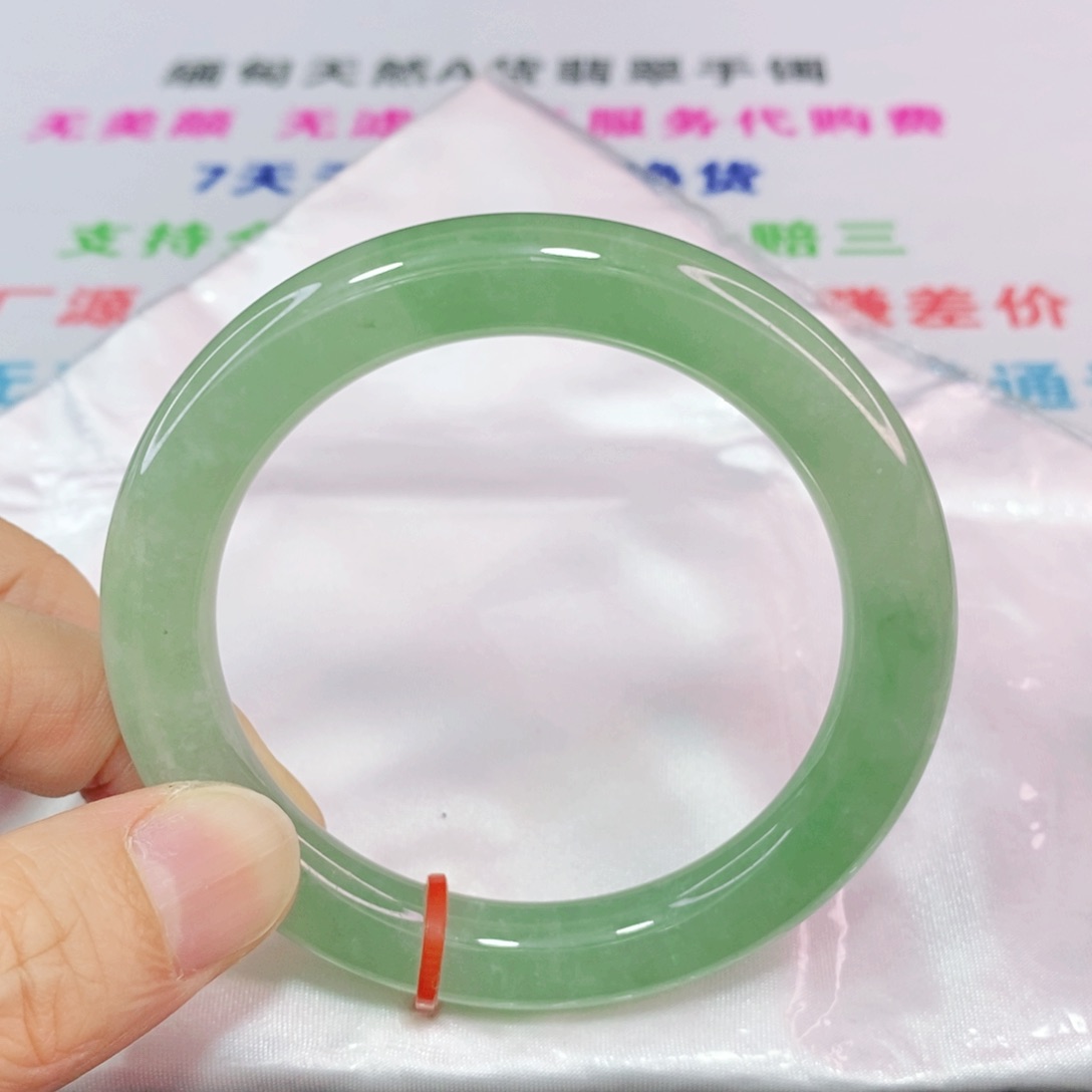 未镶嵌手镯翡翠53-55圈口圆条