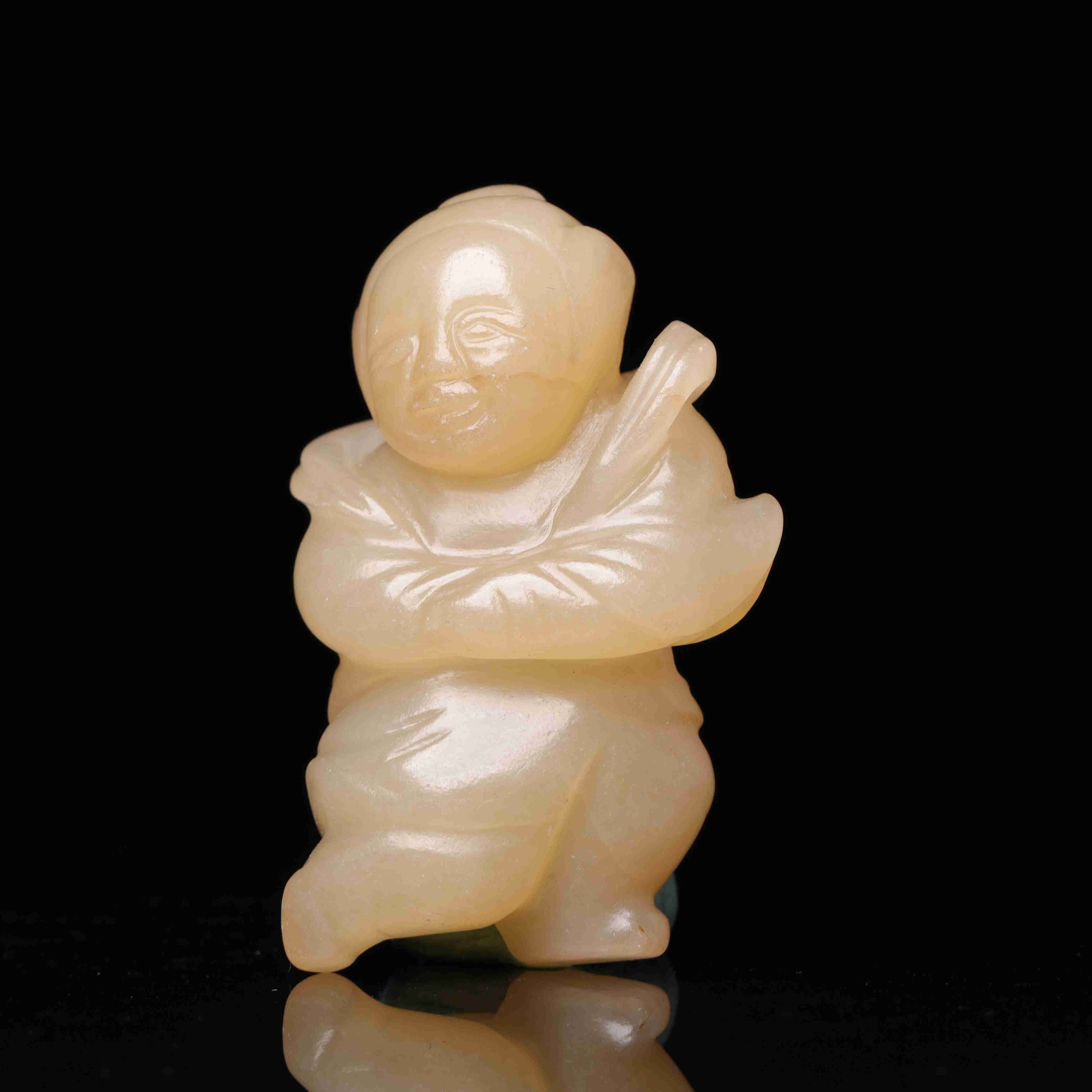 108明代和田玉童子花件1788