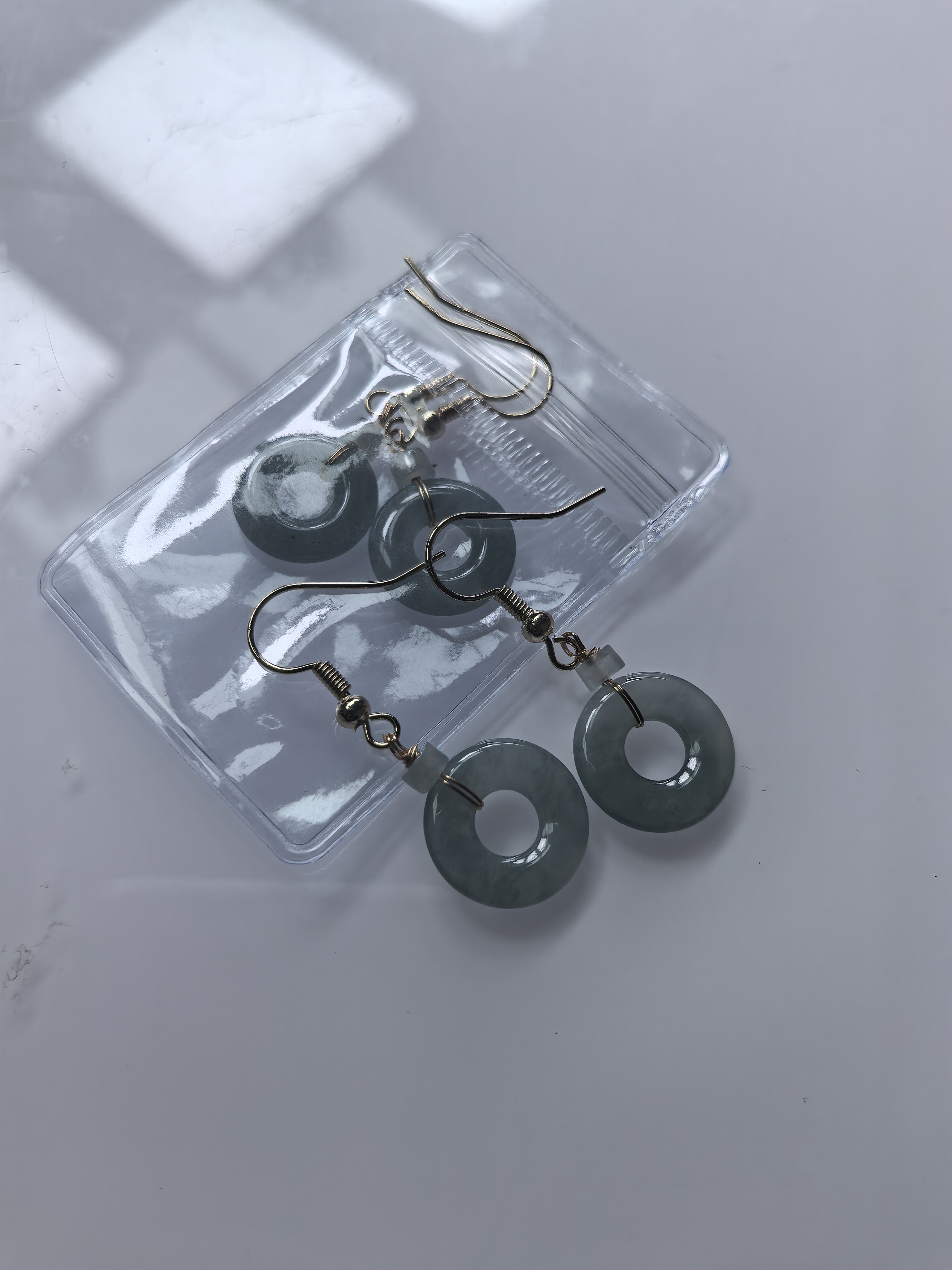 天然A货翡翠甜甜圈耳钩GS010 （多样性发货/发其一）