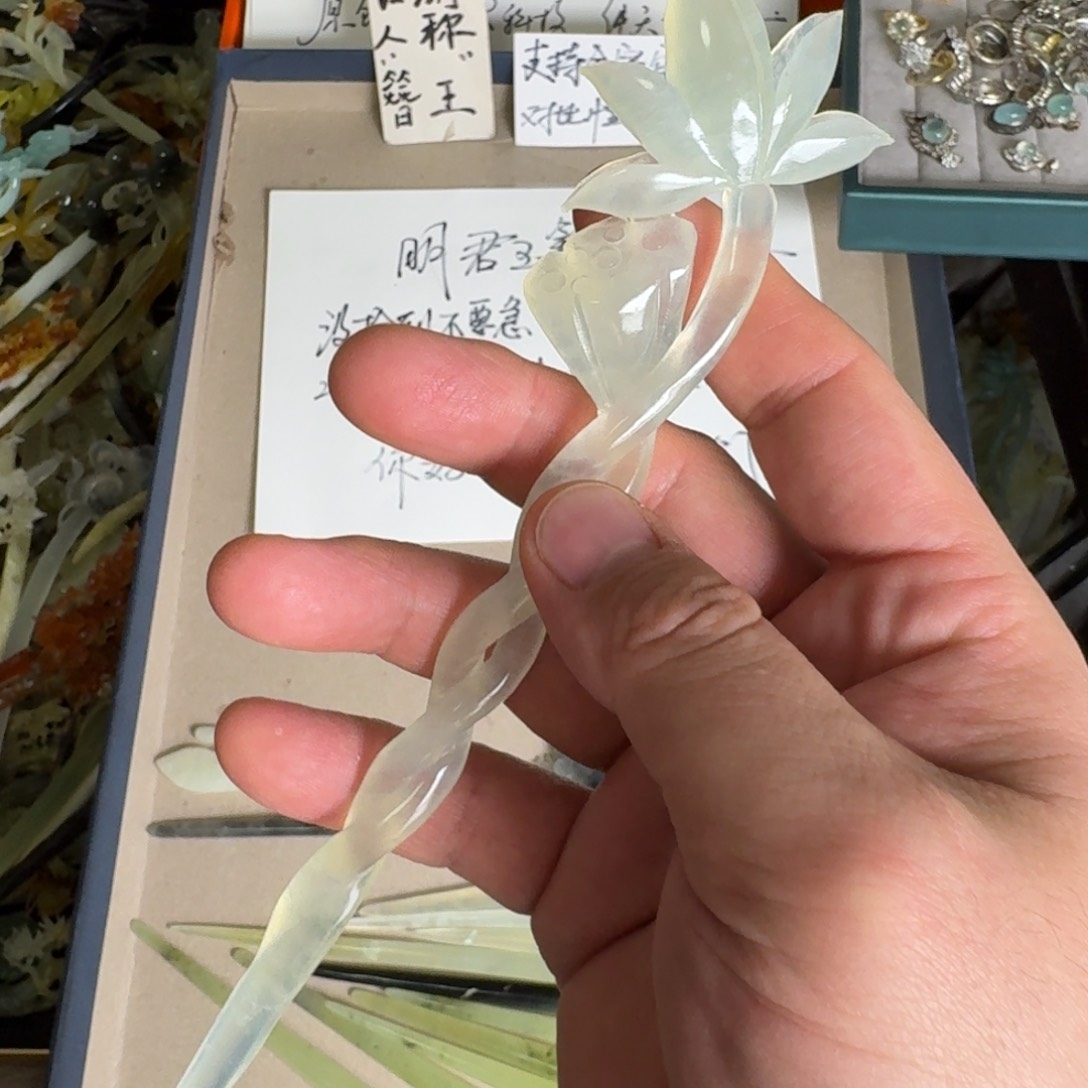 岫玉发饰未镶嵌明君玉簪贼拉好看