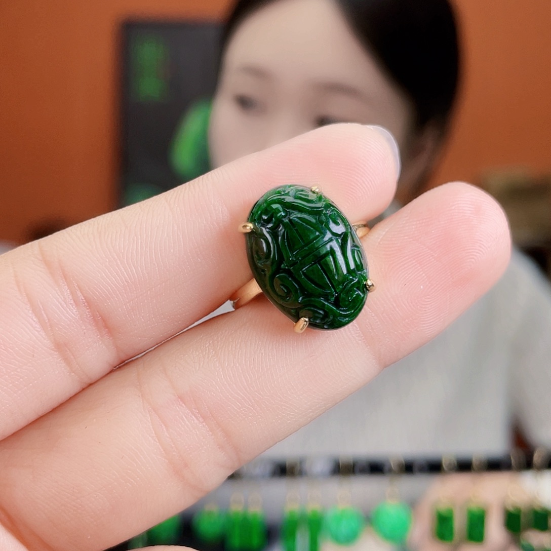 翡翠银S925镶嵌耳饰