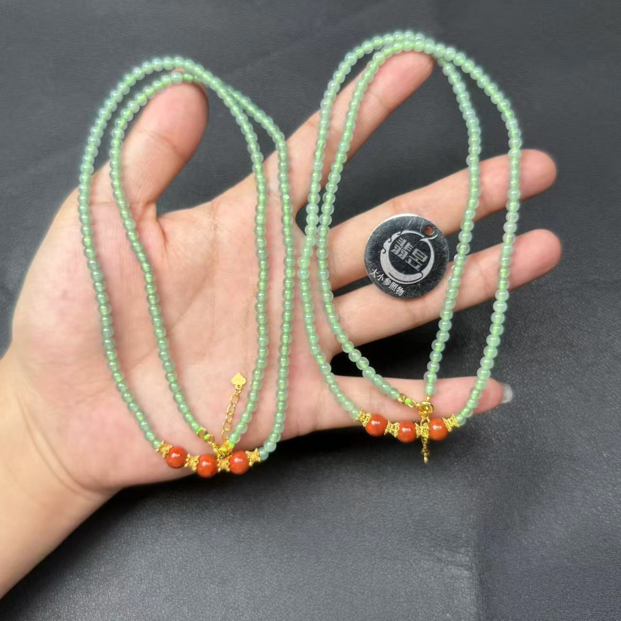 翡昱N26-39900-526-天然A货翡翠珠链/约3+/约156颗/-多样性发其一