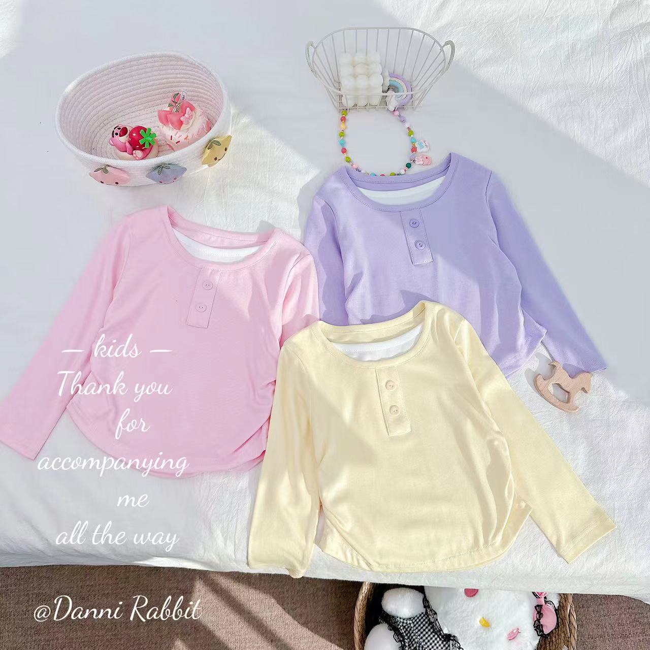 【Dannirabbit】*怒推必入+软糯舒适*女童糖果色打底衫 D-W400