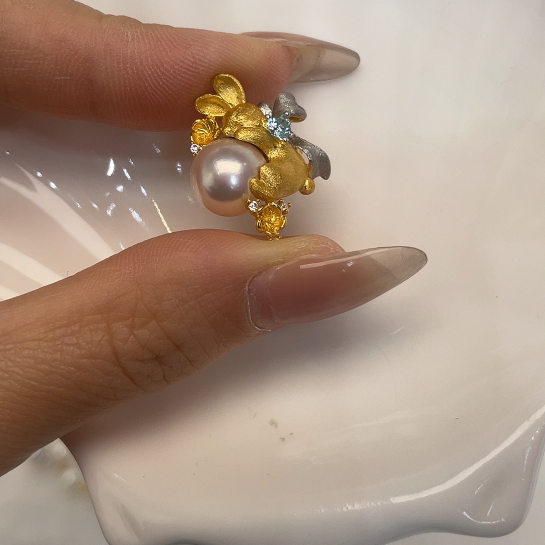 银S925镶嵌吊坠(不含链)海水珍珠