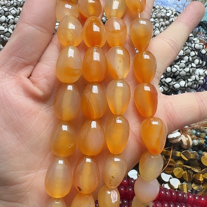 玛瑙/玉髓未镶嵌珠宝半成品一条13x19m玛瑙水滴