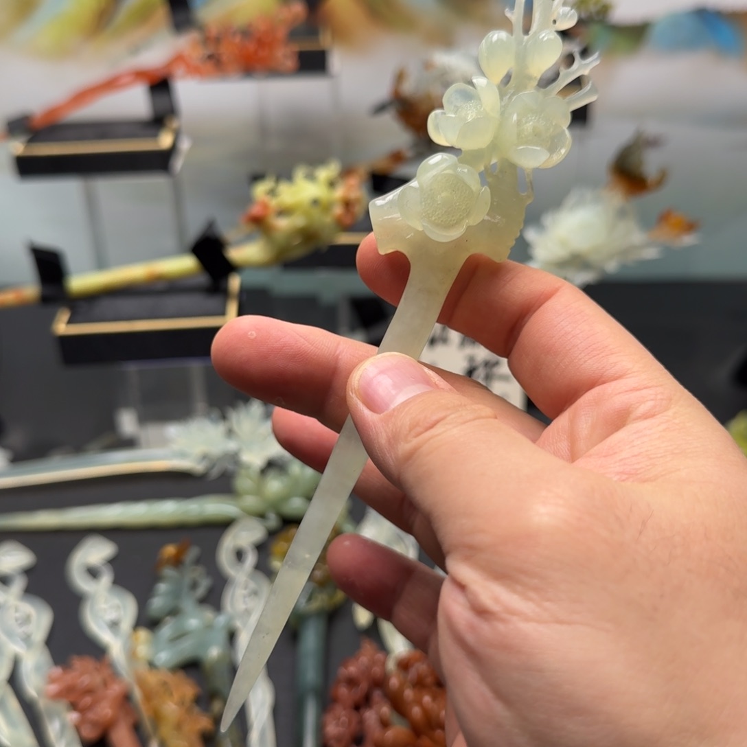 岫玉发饰未镶嵌明君是发簪天花板