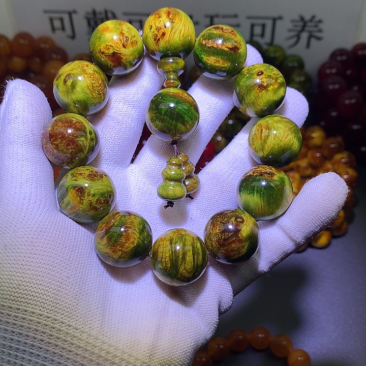 松木（琥珀木）手串/手链2.0 水墨丹青高货