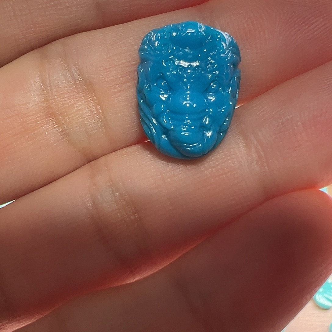 暖***阳绿松石未镶嵌挂件