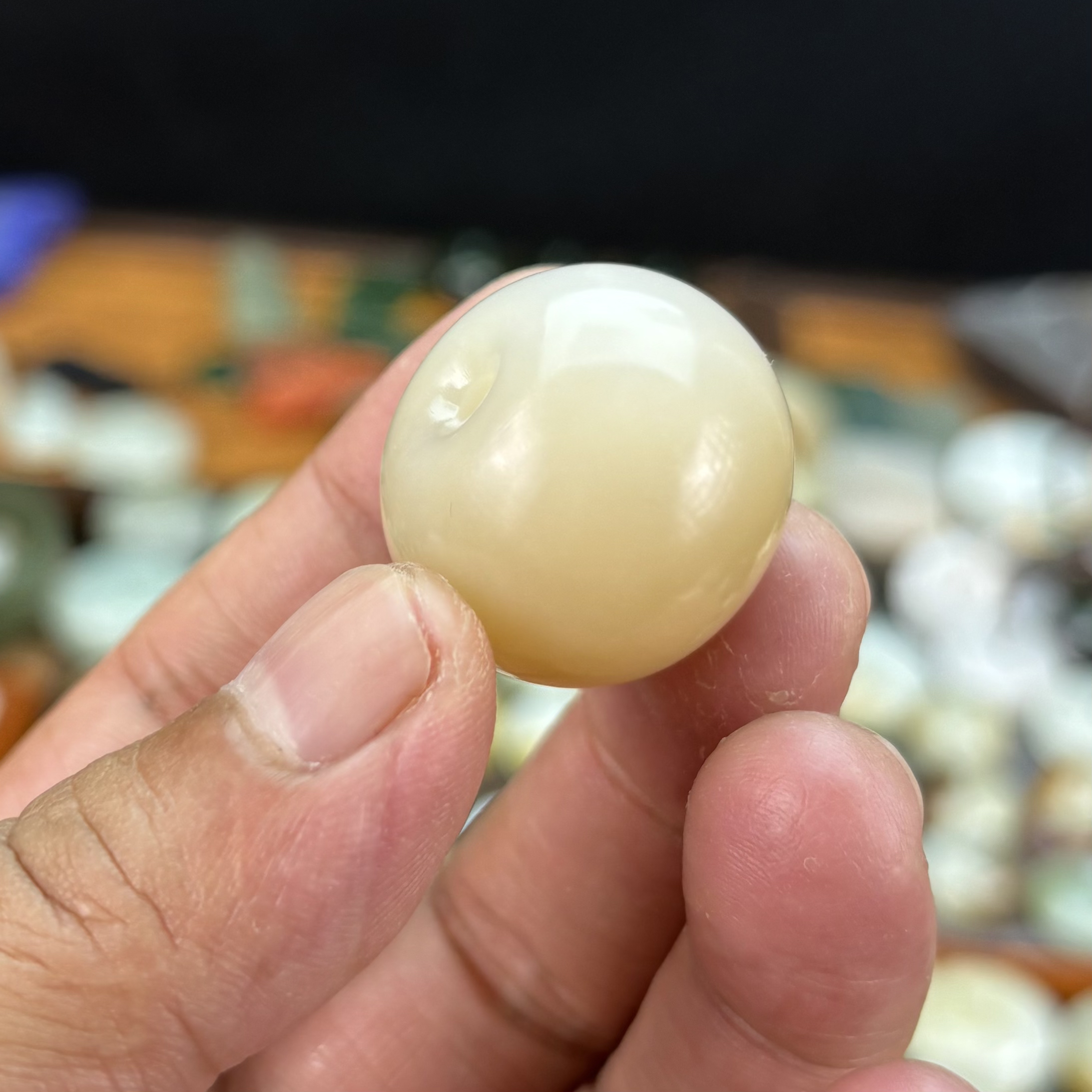 超厚糖白玉面包扣和田玉粉糖胖平安扣吊坠挂件