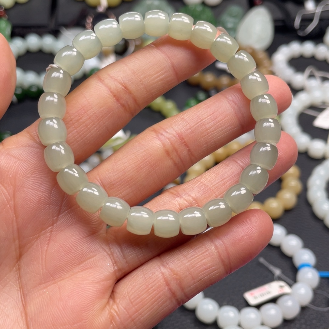 和田玉银S925镶嵌手链