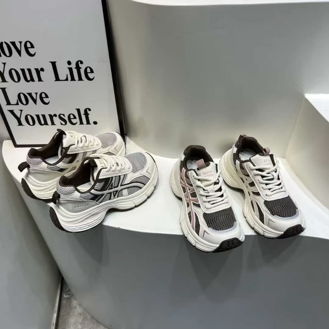 【ins风老爹鞋】2025秋季新款厚底增高运动休闲鞋女鞋百搭系带真皮