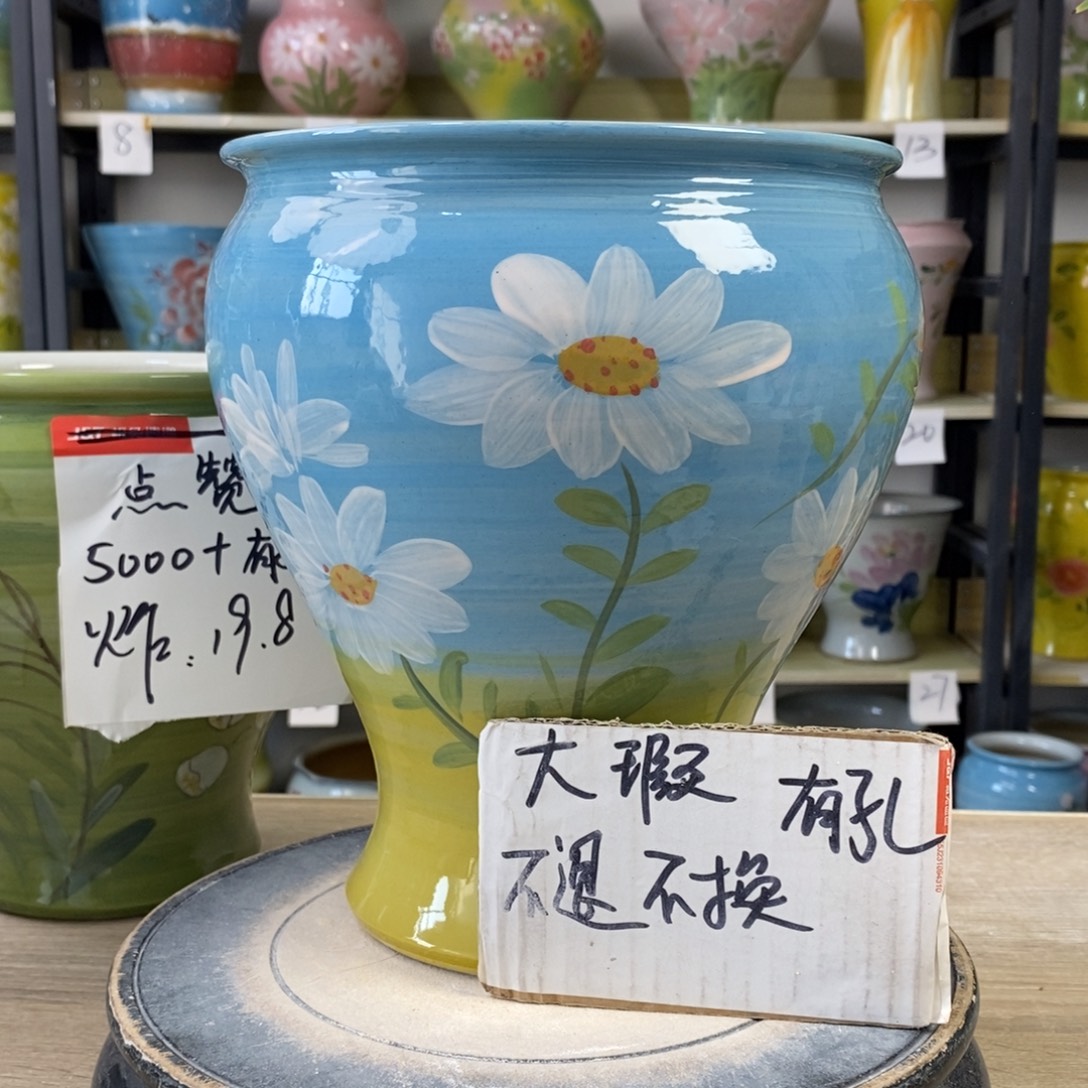 景德镇手工手绘陶瓷花盆