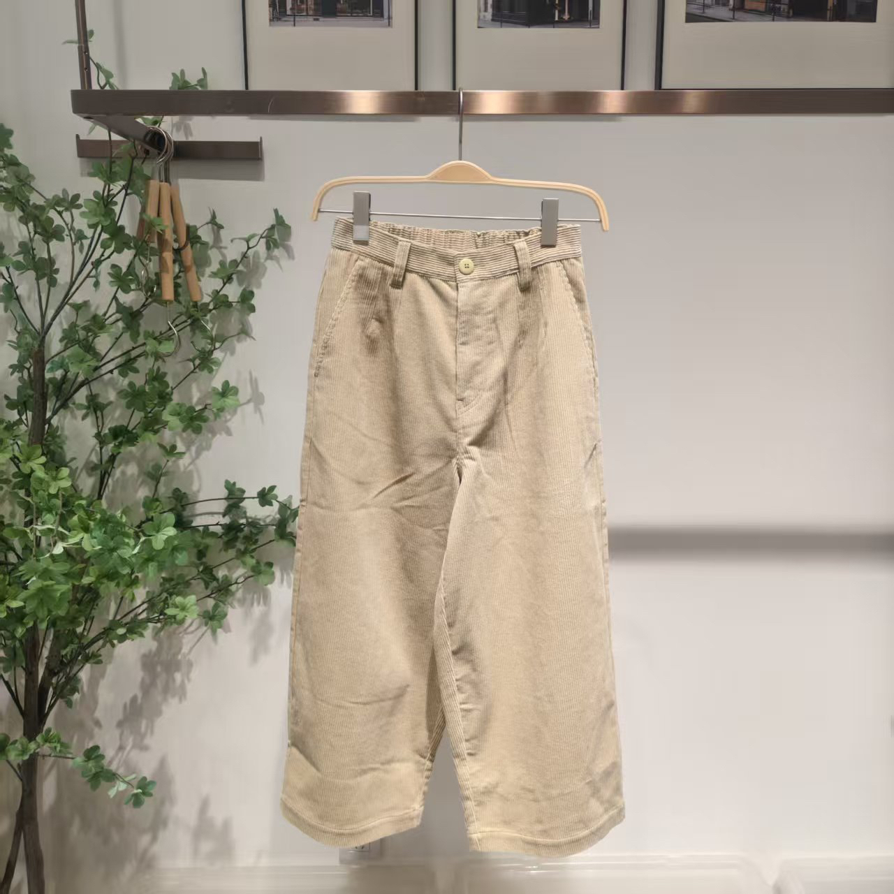 水洗灯芯绒纯棉休闲九分裤