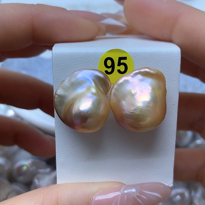 淡水珍珠耳饰银S925镶嵌