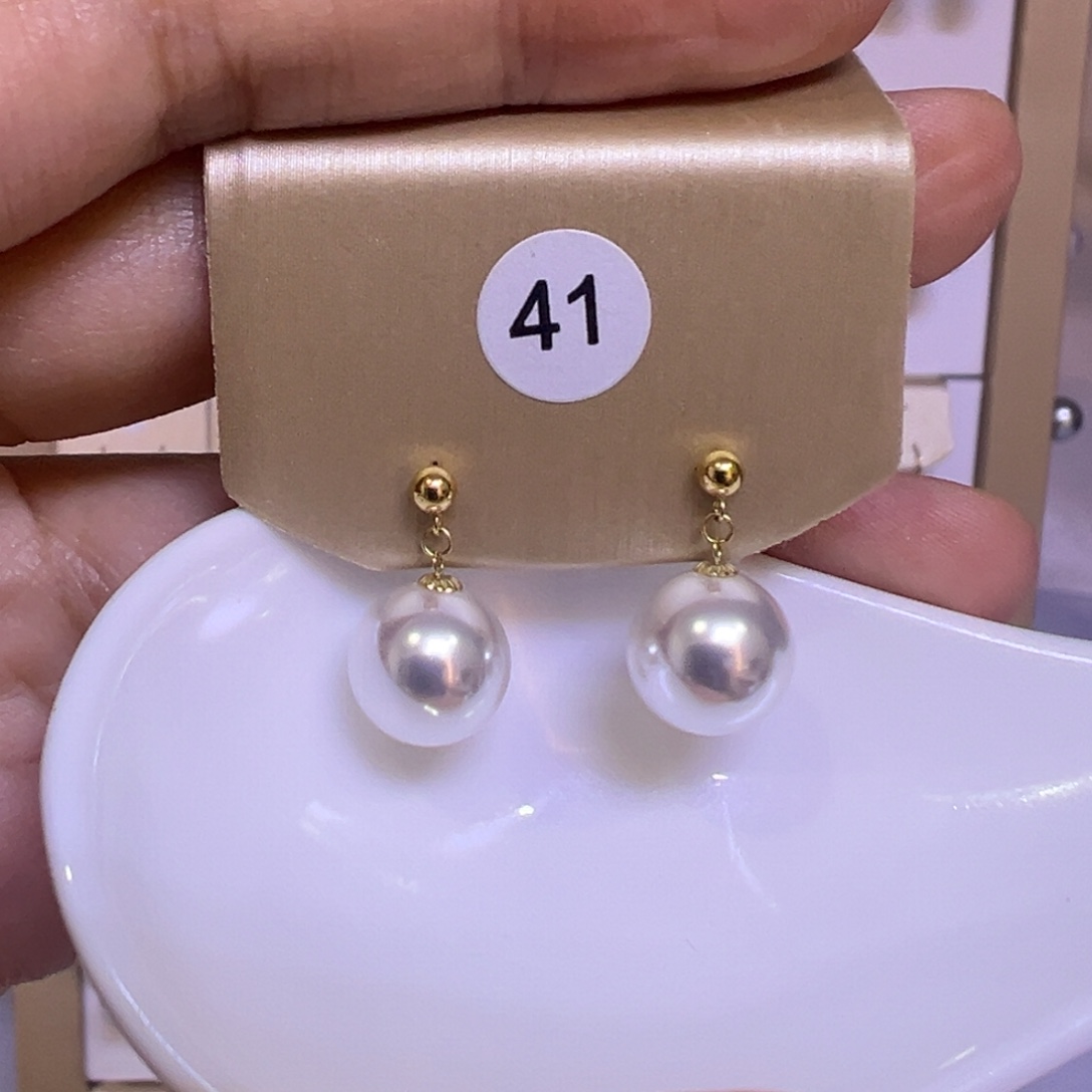 淡水珍珠耳饰18K金镶嵌