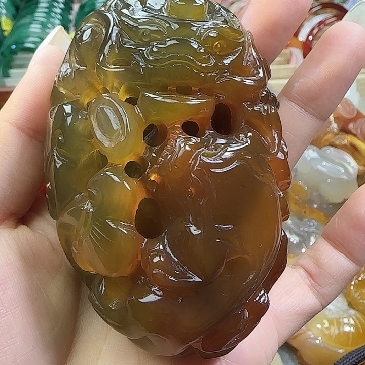 玛瑙/玉髓合金手把件
