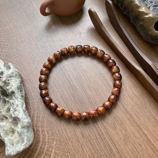 毕业虎皮玉化黑金 8/7手串 陈籽老料 透红高油（一物一链接）