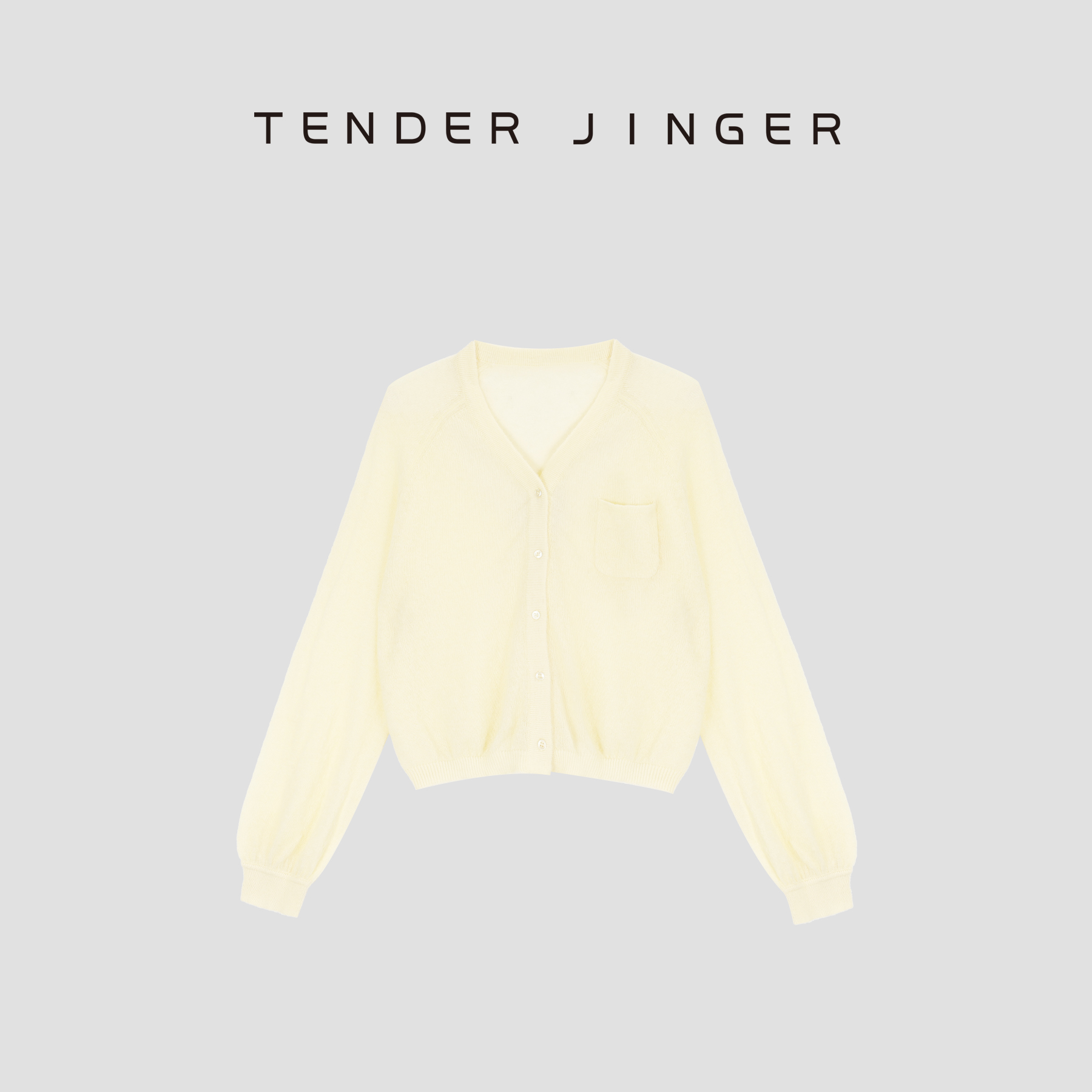Tender Jinger【打翻调色盘】极简V领丝驼马海开衫T53MII30764