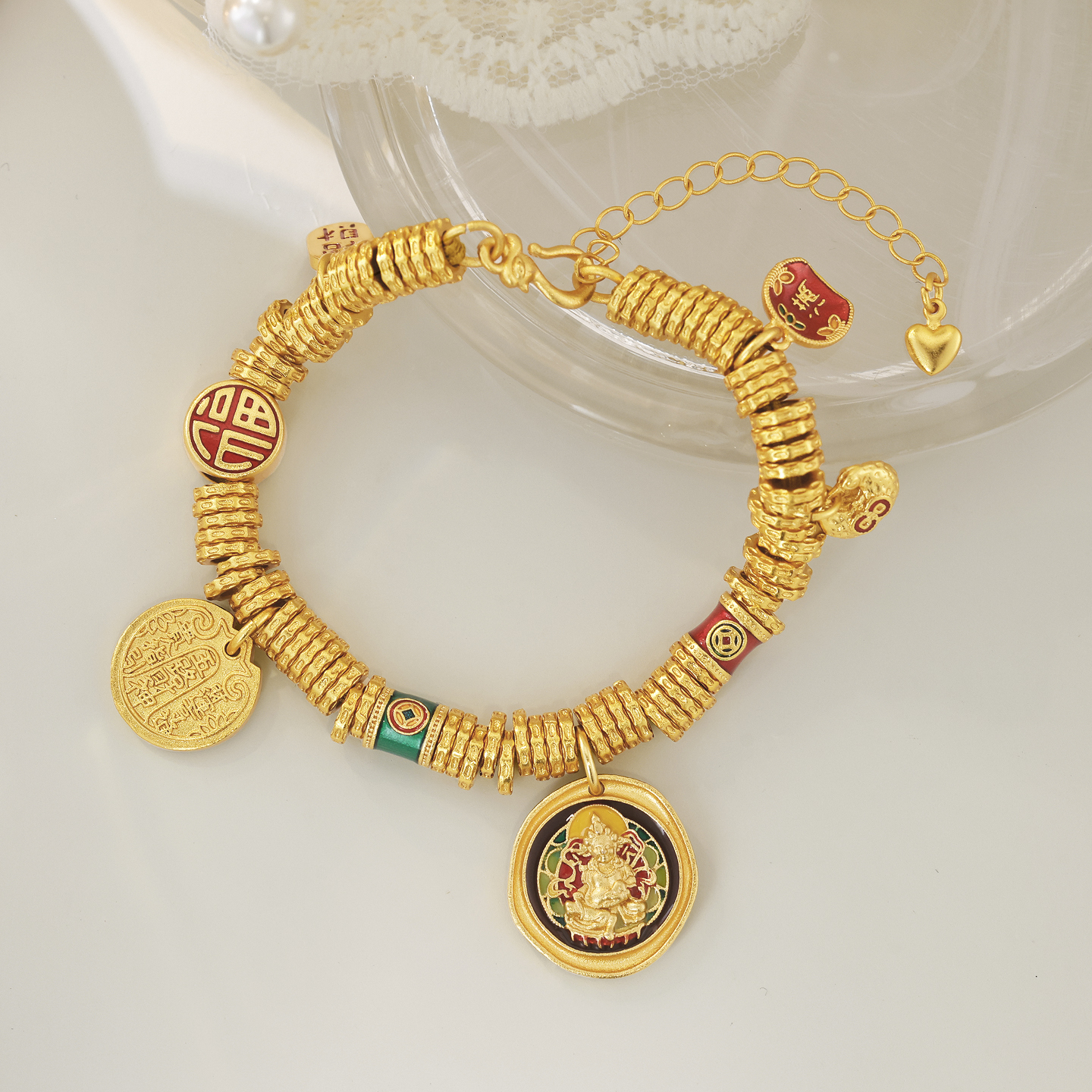 铜合金手链 「五路财神」盘缠手链女 气质复古法民族风中式国潮高档