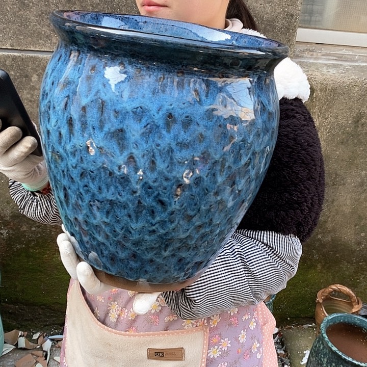 紫砂花盆瑕疵口27高30