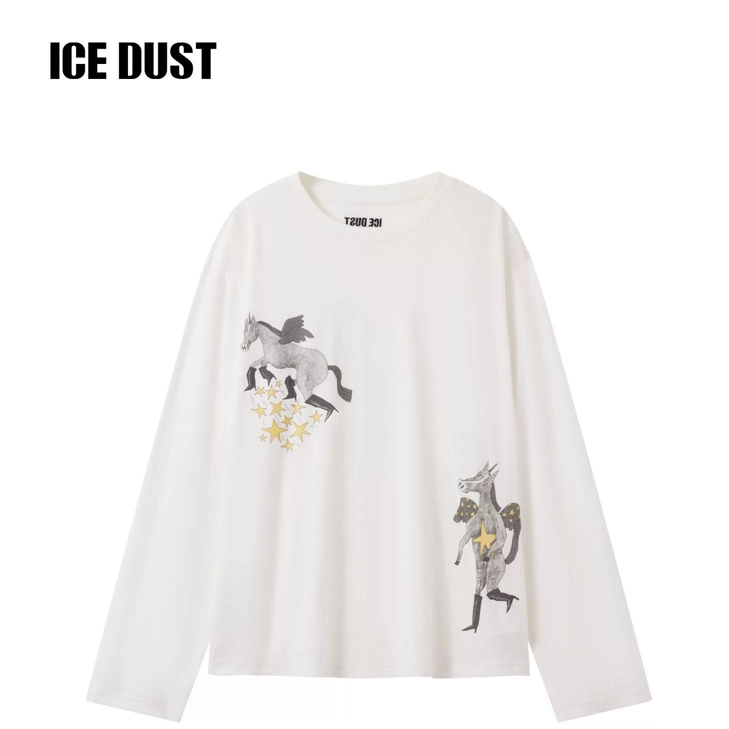 UCUT简刀 ICEDUST 秋冬25新款宽松圆领小马印花T恤3742