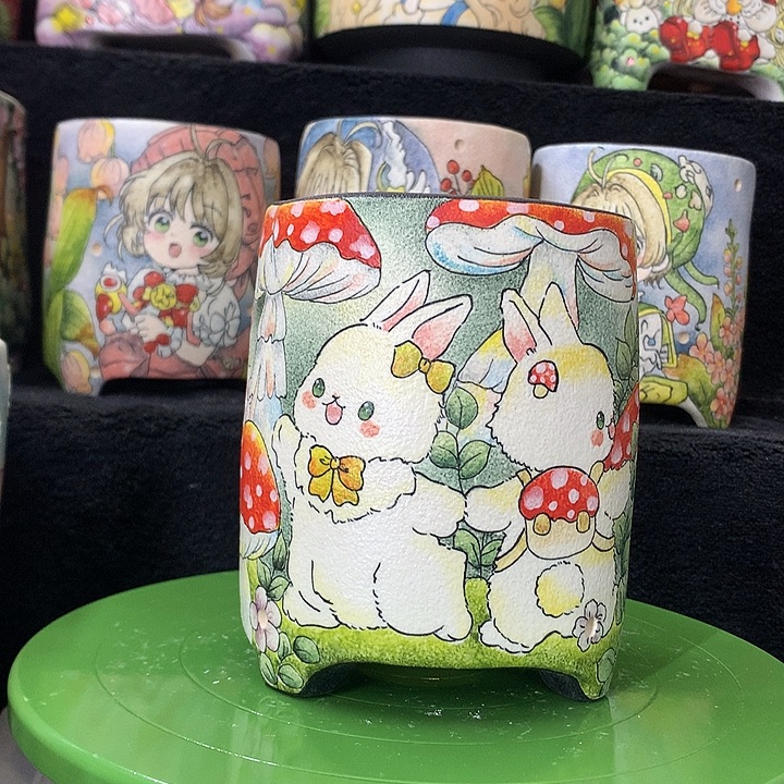 蘑菇森林兔子花器8888