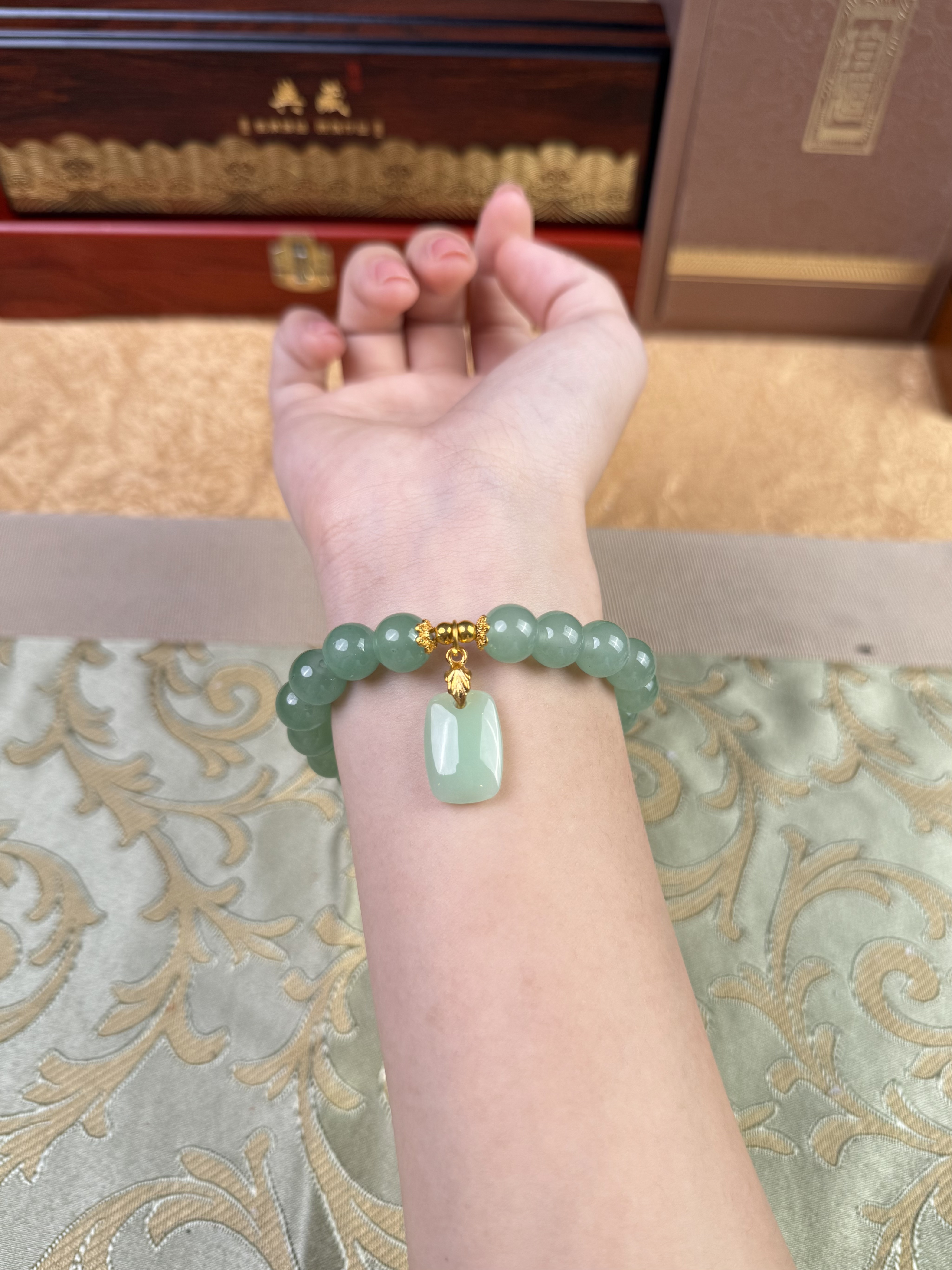 精品手串D002和田玉无事牌无礼盒无证书