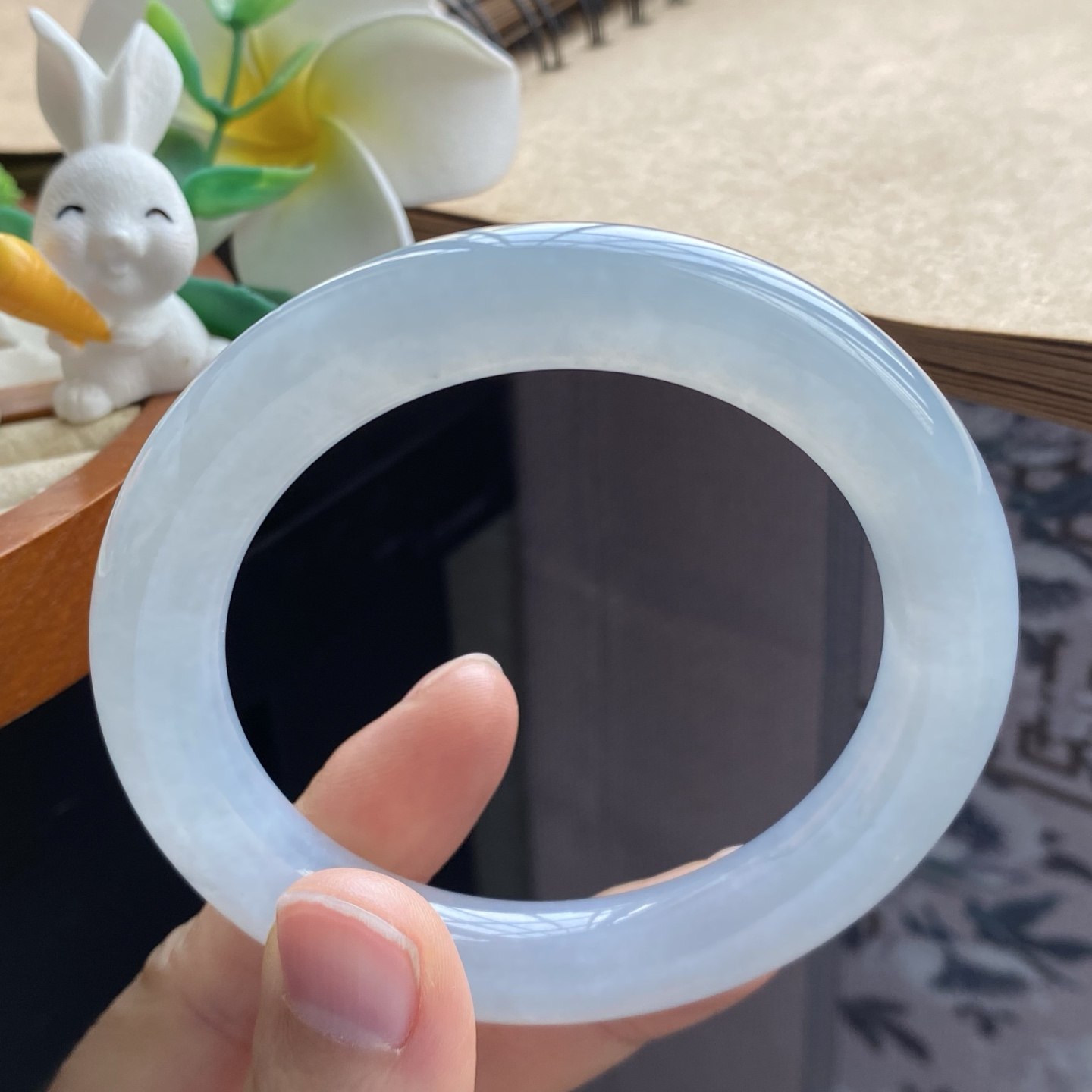 03.18批2009号55.9-11.2-10.8！圆条 浅油青果冻镯！天然翡翠手镯