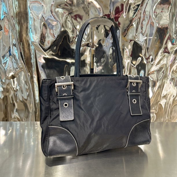 95新 Prada/普拉达 黑色 手提 单肩 托特