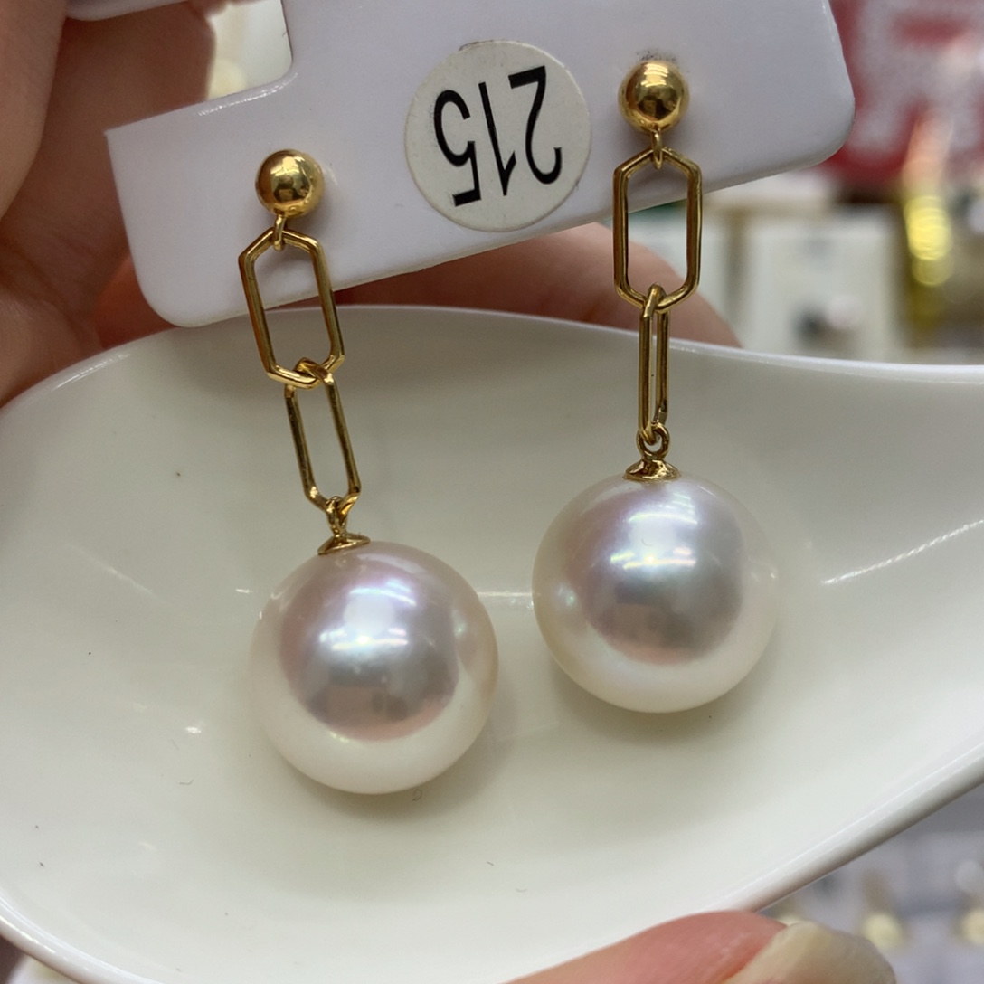 耳饰淡水珍珠18K金镶嵌